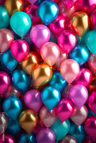Shiny balloons background, full frame cover