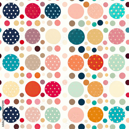 Polka Dot Bliss Classic patterns in various sizes and colors vector art style raw tile AI Generated