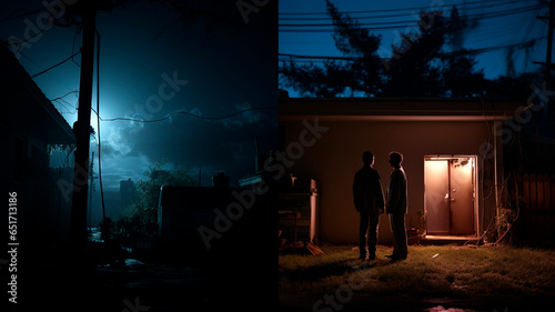images showing power crisis, power outage, power problems, Generative AI