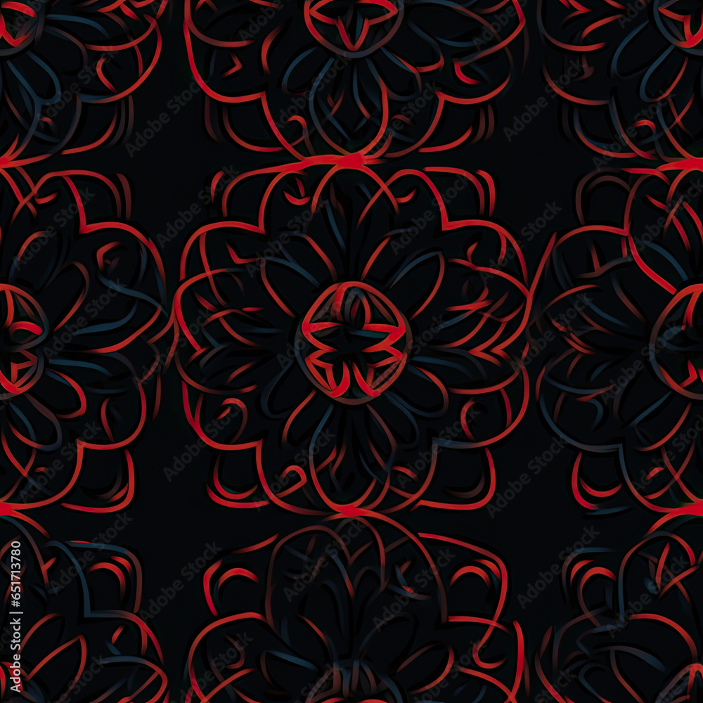 Patterned background low contrast dark mode seamless pattern, AI Generated Patterned background low contrast dark mode seamless pattern, AI Generated