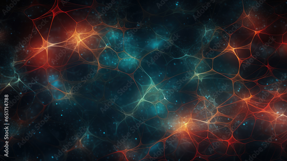 Fototapeta premium Abstract Geometric Patterns: Colorful and Contemporary Neural Network Design