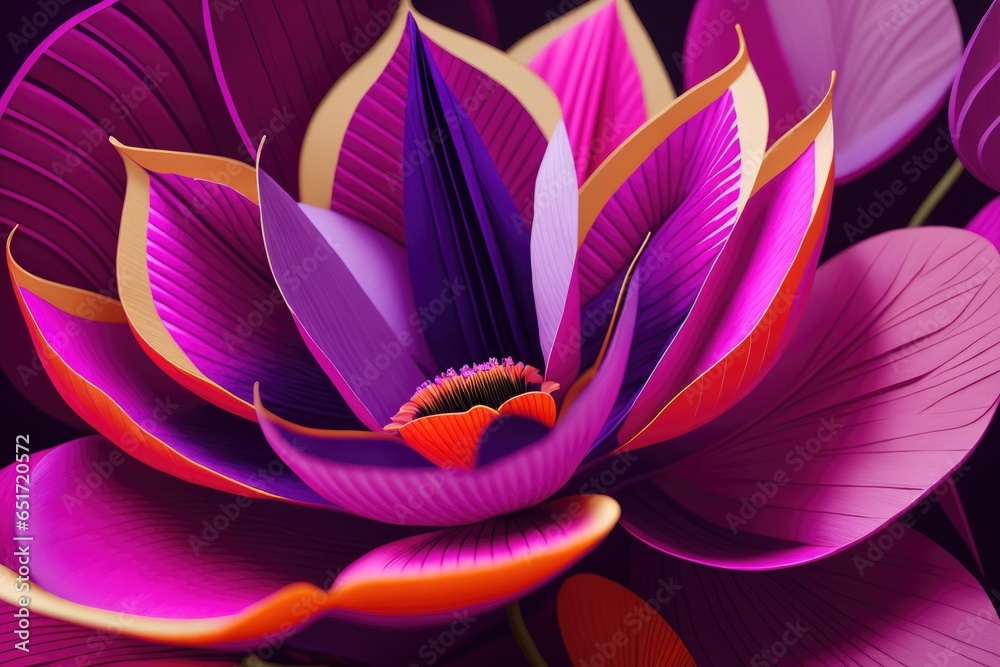 Painting of a purple and pink leaves, beautiful background, generative ai