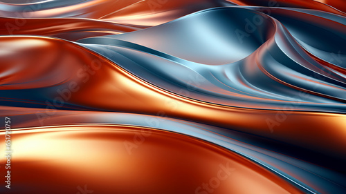 Abstract background with smooth wavy lines in orange and blue colors. Background for elegant design cover or fantasy composition. Design element.