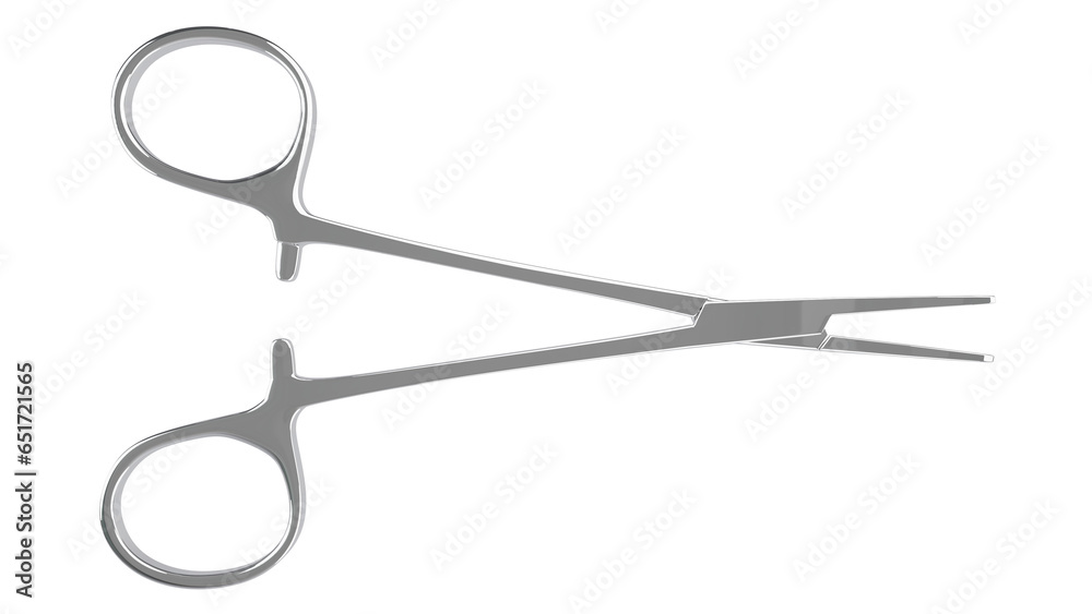 Opened stainless surgical claims isolated on transparent and white background. Medicine concept. 3D render Opened stainless surgical claims isolated on transparent and white background. Medicine concept. 3D render