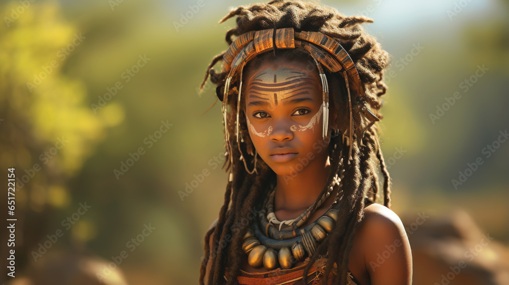 African little girl from wild tribe close up African little girl from wild tribe close up