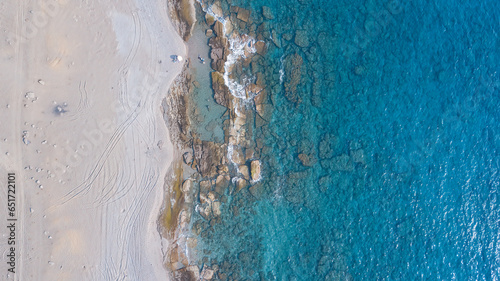 Gazipasa, sea beach, cliffs, turquoise colour and waves. photo