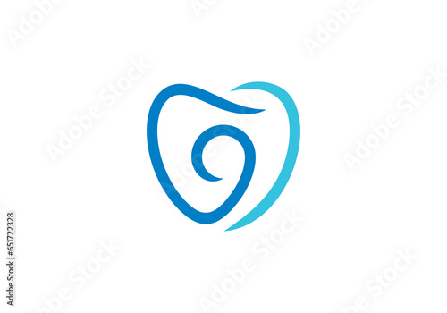 dental care logo. simple minimalist tooth line inspiration vector design.
