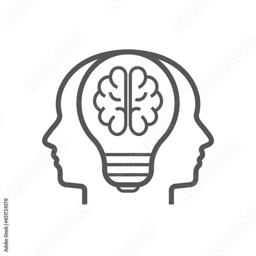 Brainstorming, teamwork, collaboration icon. Editable Stroke. EPS 10