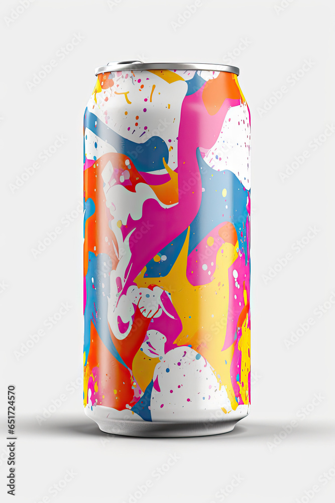 Obraz premium Soda Can Mockup White with shades white background, AI Generated