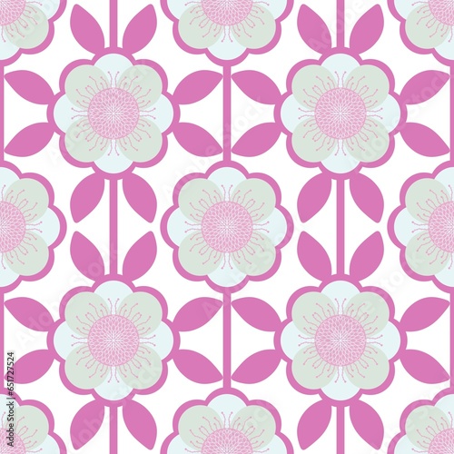 Retro flower seamless geometric ethnic flora pattern for wrapping paper and fabrics and linens and kids clothes print