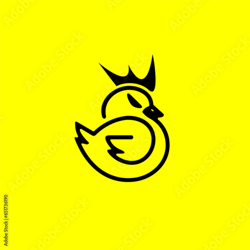 mad duck monoline minimalist logo design