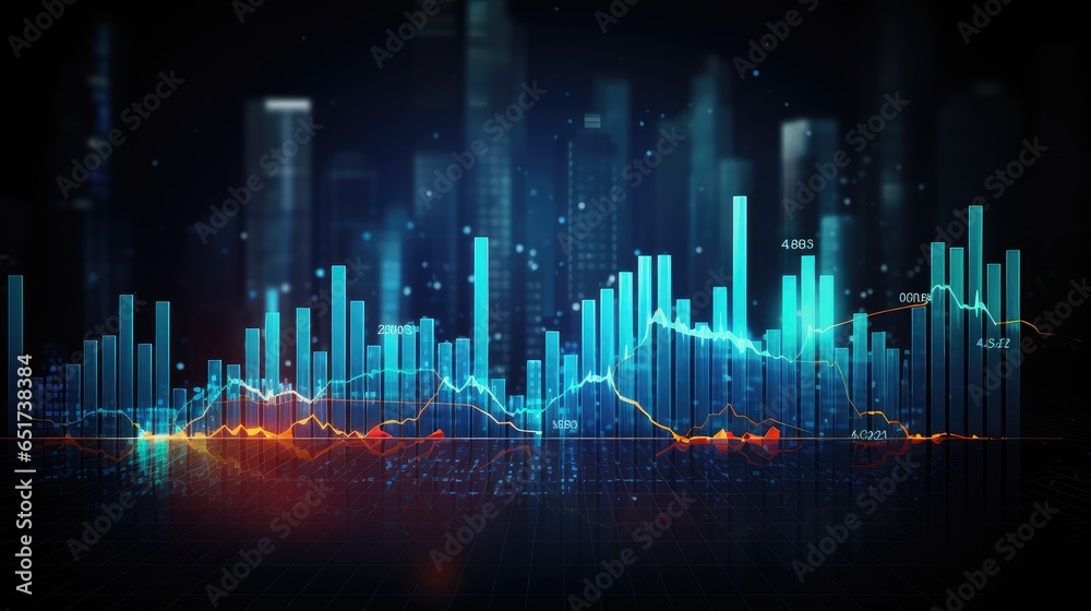 A data bar graph, business technology background material A data bar graph, business technology background material