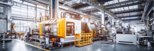 Wide format CNC machine tools at work in a modern factory photo