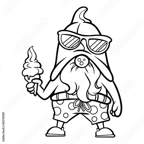 Wallpaper Mural Gnome, black and white stripes on the white background Is a vector image Suitable for coloring Or general lines Torontodigital.ca