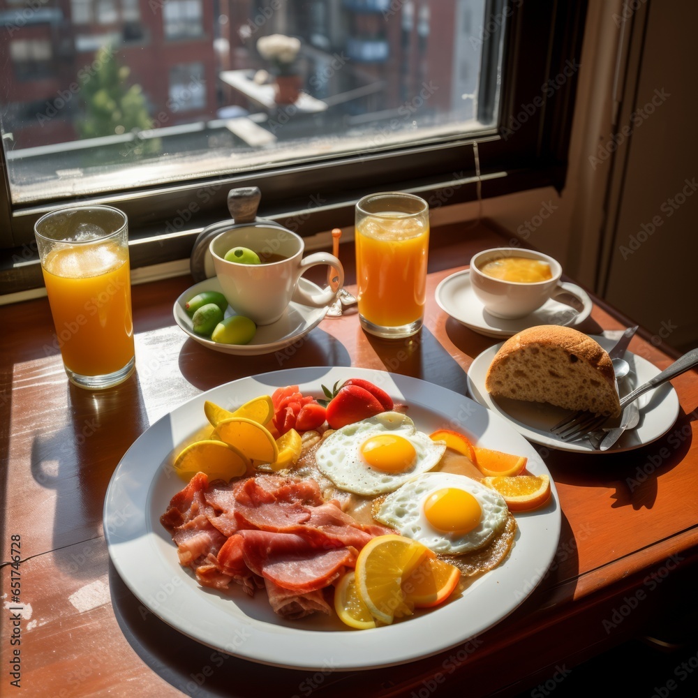 Chef preparing american breakfast