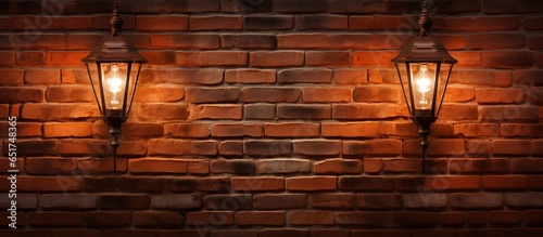 Classic wall mounted light fixture with a brick background