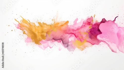 Abstract watercolor artwork mixed with buzzy geometric shapes for background of social media banner generative AI image photo