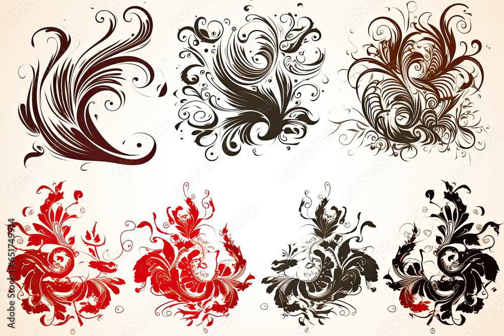 vector graphics ornaments on paper, ornaments vector samples AI Generated vector graphics ornaments on paper, ornaments vector samples AI Generated
