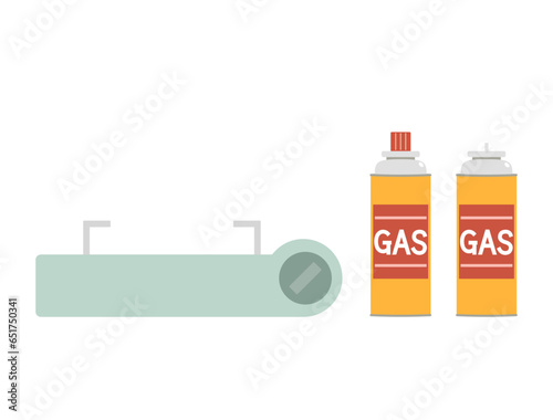 カセットコンロとカセットボンベをイメージしたイラスト