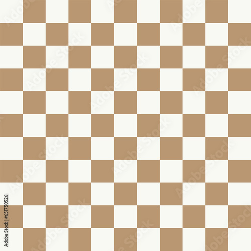 Vector flat design checkered abstract brown and white background vector