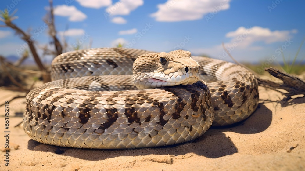 Naklejka premium Close Encounters: The Western Diamondback Rattlesnake