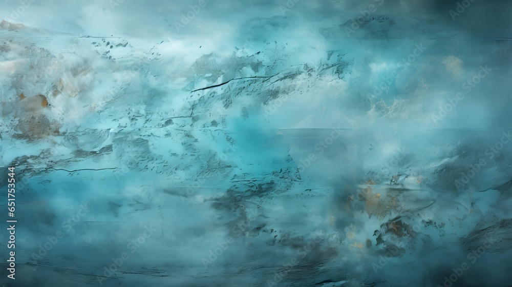 Fototapeta premium A light blue and cyan plaster wall texture, rough and old. Generative AI. 