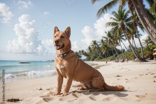 Paradise Unleashed A Dog s Dream Vacation in Hawaii. AI Generated.