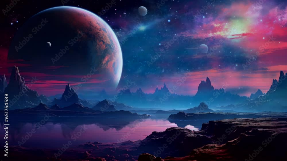 galaxy space planet video background looping scenery live wallpaper quality 4k
