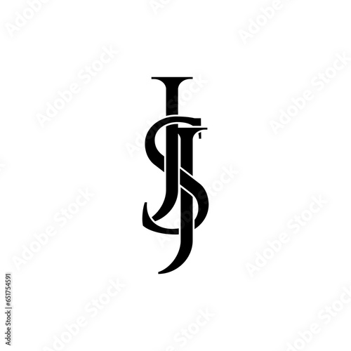jsj typography letter monogram logo design