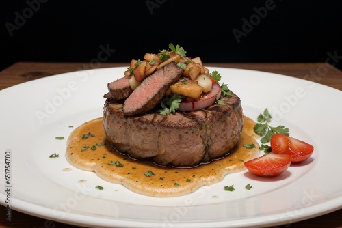 Healthy Steak Dish by Robert Hagan. AI Generated. photo