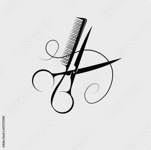 set of scissors and comb