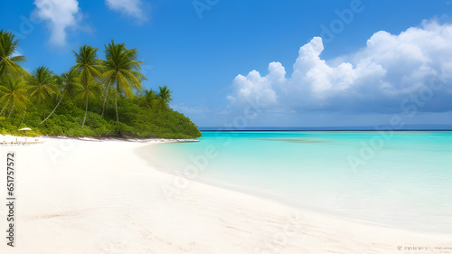 Enchanted Oasis  A Hidden White-Sand Paradise with Majestic Coral Scenery and Turquoise Waters Underneath the Azure Sky