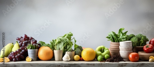 Assorted fresh groceries and produce on kitchen counter