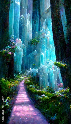 journey through the crystal forest glittercore ultra HG high definition highly detailed  © Ralph