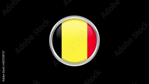 BELGIUM Flag Ciycle Alpha Channel 01 photo