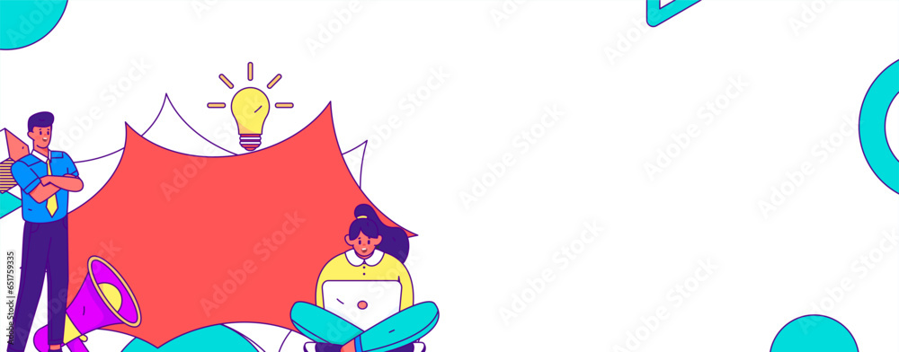 Notification announcement vector creative flat hand drawn illustration Notification announcement vector creative flat hand drawn illustration