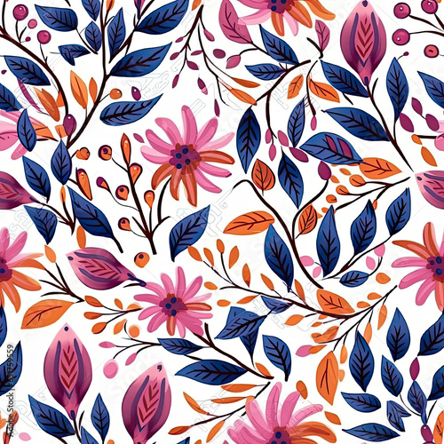 Vintage aesthetic flower pattern AI Generated