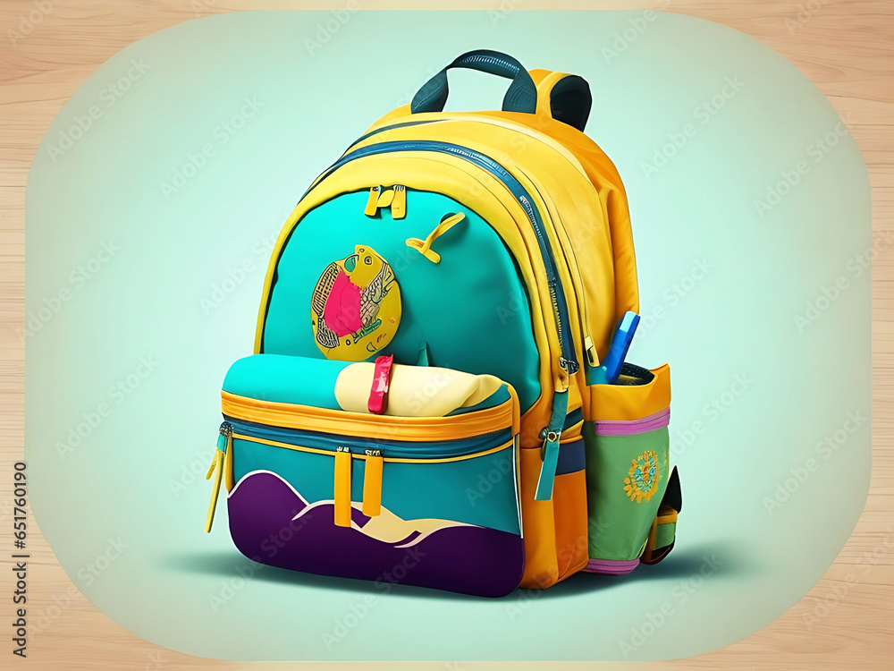 School backpack background Ai generated School backpack background Ai generated