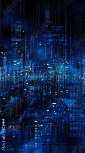 Technology circuit board background blue light, Generative AI
