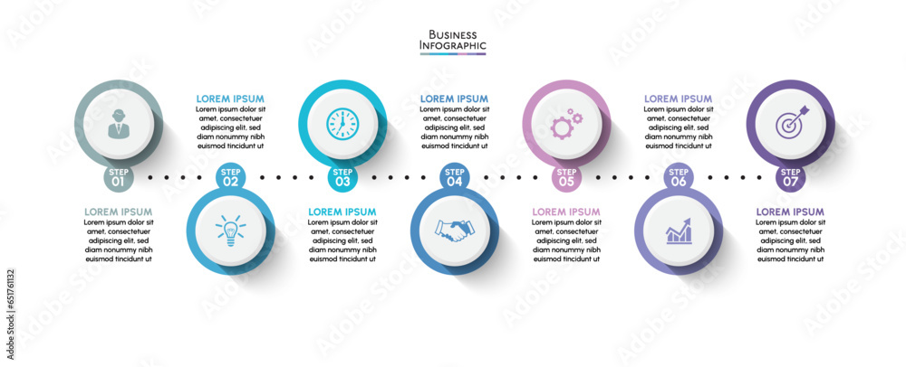Vetor de Business data visualization. timeline infographic icons ...