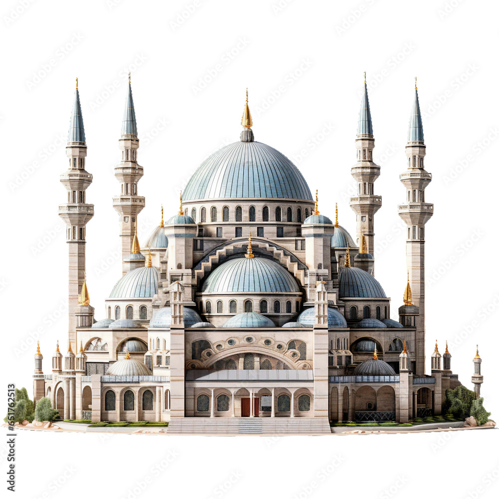 Fototapeta premium Muezzinmosque, transparent background, isolated image, generative AI 