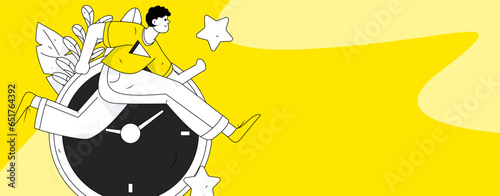 People exercising healthy running vector internet operation illustration