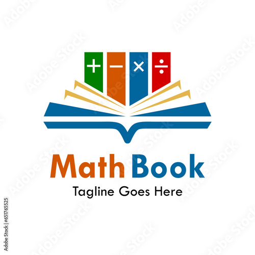 Math book or math student design template illustration
