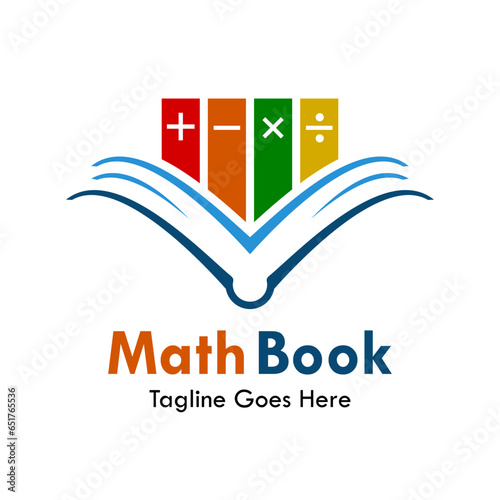 Math book or math student design template illustration