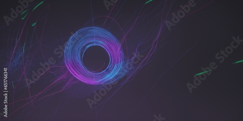 ネオンライト、曲線、残像、グラフ、暗闇、何もない、カラフル、generative ai	
 photo