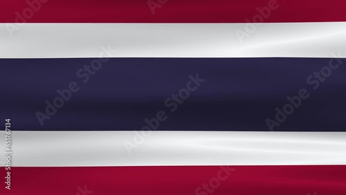 Thailand Flag Smooth Waving Animation. Wonderful Flag of the Thailand with Folds. Flag background. 4k 3D render.
