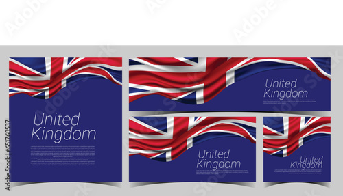 United Kingdom Banner Set. Vector Flag.