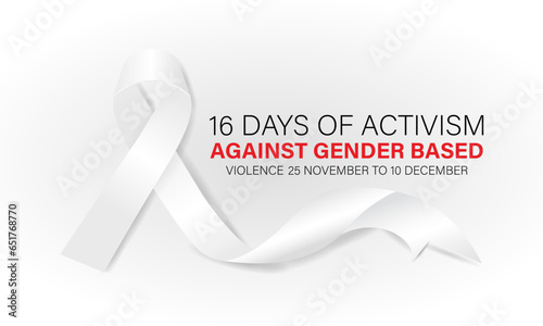 16 Days of Activism Against Gender-Based Violence.  November 25 to December 10 .Background, banner, card, poster, template. Vector illustration.