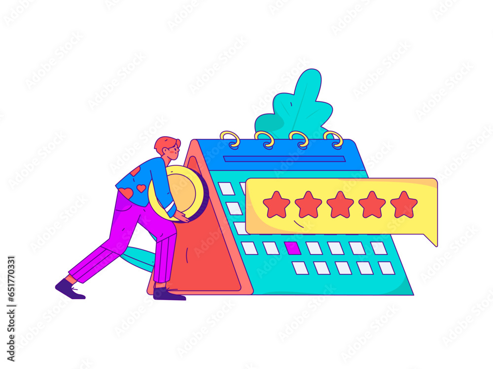 Obraz premium Business work characters flat vector concept operation hand drawn illustration