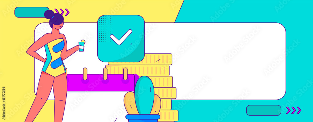 Fototapeta premium Business work characters flat vector concept operation hand drawn illustration